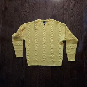 Yellow Cable Knit Women's Sweater